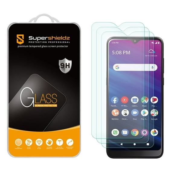[3-Pack] Supershieldz for TCL A2X (A508DL) Tempered Glass Screen Protector, Anti-Scratch, Anti-Fingerprint, Bubble Free