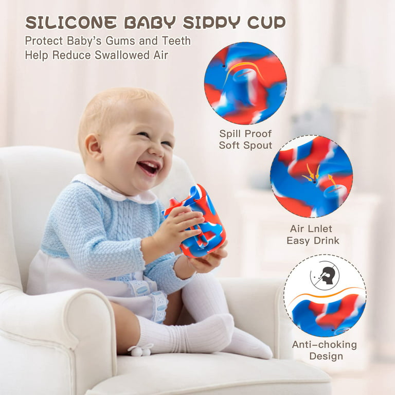 Toddler Sippy Cup with Straw, Baby Silicone Tumbler Cup spill