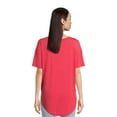 thumbnail image 3 of Time and Tru Women's and Women’s Plus Crewneck Tunic Tee with Short Sleeves, Sizes S-3XL, 3 of 5