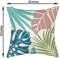 thumbnail image 2 of Tropical Pillow Covers 20x20 Aqua Blue Teal Sage Green Pink Palm Leaves Plant Throw Pillows for Couch Summer Leaf Pillowcase Outdoor Decorative Cushion Case for Sofa Bed Decorations Set of 2, 2 of 6