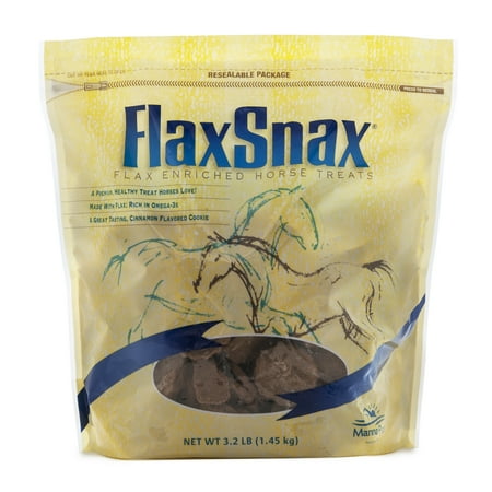 Manna Pro Nutrigood Flax Snax Horse Treat, Cinnamon Flavor 3.2lb
