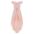 thumbnail image 2 of YONGHS Kids Flower Girls Off Shoulder Party Beaded Sash Dress Pink 10, 2 of 7