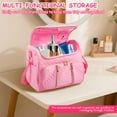 thumbnail image 5 of NUAHRHY Knitting Bag Yarn Storage Organizer Crochet Tote Bag with Multi Pocket Portable Organizer for Knitting Needles Crochet Hooks Other Accessories Waterproof Pink, 5 of 11