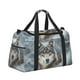 thumbnail image 2 of Fotbe Majestic Snowy Wolf Bolsa de Viaje con Estampado, Bolsa de Fin de Semana para Mujer con Compartimento para Zapatos, Bolsa de Gimnasio con Bolsillo Húmedo, 2 of 7