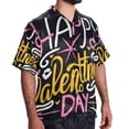 thumbnail image 2 of Valentine's Day Font Men's Casual Printed Button Down Short Sleeve Spread Collar Beach Shirts for Summer, Unisex, 2 of 6