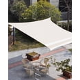 thumbnail image 3 of Sun Shade Sail 8'x10' Stripe Rectangle Sun Shade Sails Canopy Waterproof Stripe Brown White Outdoor Sunshades Sand UV Block Cover Shades Cloth for Patio Backyard Garden Deck Porch Lawn, 3 of 9