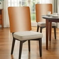 thumbnail image 4 of Burnt Orange Chair Back Covers Set of 4, Ombre Solid Color Gradient Modern Art Stretch Dining Chair Back Slipcovers Removable Seat Cover for Kitchen Restaurant Hotel Cafe, 4 of 9
