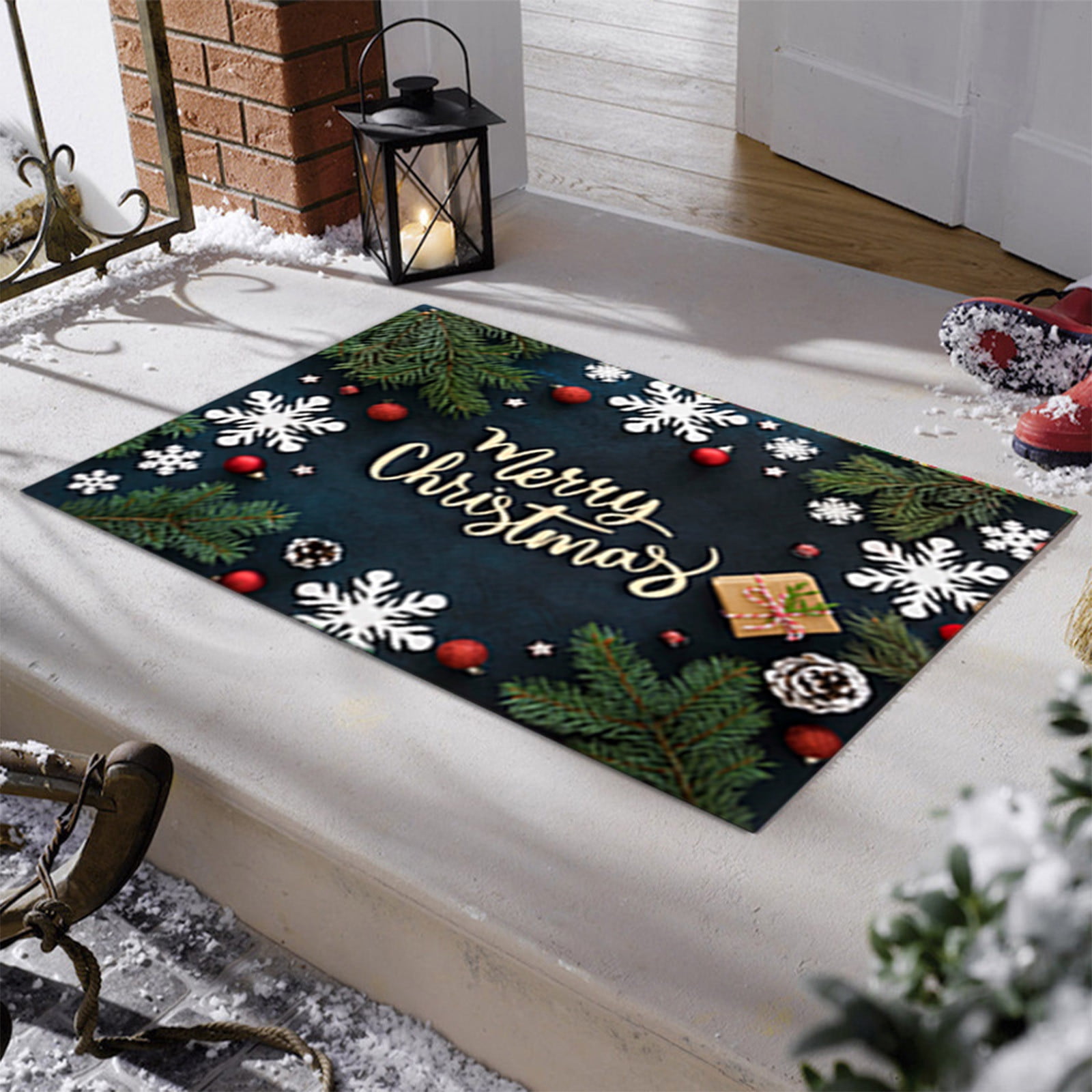Lot De 2 Tapis De Noël, Tapis à Biscuits De Noël, Paillasson