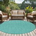 thumbnail image 5 of Teal 6ft Round Rug, Farmhouse Burlap Solid Green Color Modern Linen Texture Non-Skid Rubber Backing Large Area Rugs - Living Room Bedroom Home Office, Indoor Floor Mat Carpets Washable Rug, 5 of 9