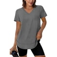 thumbnail image 3 of yillto Workout Tops for Women Short Sleeve V Neck Lightweight Breathable Gym Shirts Running Loose Tees, 3 of 8