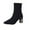 Black High-Heels Ankle Boots, variant on Women's Fashion Casual Knitted Sock Boots Square Toe Thick Heel Comfortable High Heel Winter Shoes for Outdoor and Indoor Wear