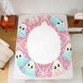 thumbnail image 5 of jejeloiu Colorful Ghost Twin Sheet Sets,Halloween Spider Webs Twin Fitted Sheet,Geometric Geometric Lines Flat Sheet For Girl Boy,Breathable Room Decoration,3-Piece, 5 of 7