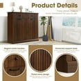 thumbnail image 3 of Magic Union Tilt Out Fluted Laundry Hamper Cabinet, 22 Gallon Double Hidden Laundry Hamper, Wooden Trash Can Cabinets with 2 Drawers, Modern Garbage Can Cabinet for Bathroom, Kitchen, 3 of 8