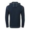 thumbnail image 4 of ZIMEGO Mens Waffle Pullover Hoodie - Long Sleeve Thermal Sweatshirt for Men, Navy, Large, 4 of 8
