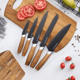 thumbnail image 6 of 5-Piece Knife Set with Block,Wood Grain Handle,Stainless Steel kitchen Knivese, 6 of 7