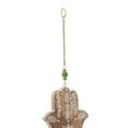 thumbnail image 6 of DecMode 32" Brown Mango Wood Hamas Buddha Windchime with Glass Beads and Cone Bell, 6 of 11