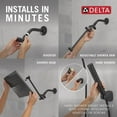 thumbnail image 5 of Delta Faucet 10-Inch Raincan Shower Head And Hand Held Shower Combo Black Square Shower Head Rainfall Shower Head Hand Shower High Pressure Shower Head 1.75 Gpm Flow Rate Matte Black 75527-Bl, 5 of 5