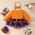 thumbnail image 4 of GYRATEDREAM My 1st Halloween Newborn Baby Girl Pumpkin Romper Dress Tutu Onesie Infant Halloween Outfits Fall Winter Clothes 0-18 Months, 4 of 10