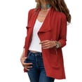 thumbnail image 3 of CAICJ98 Fall Clothes for Women 2023 Women Open Front Cardigan Sweaters Pockets Long Sleeve Shrugs Red,XL, 3 of 4