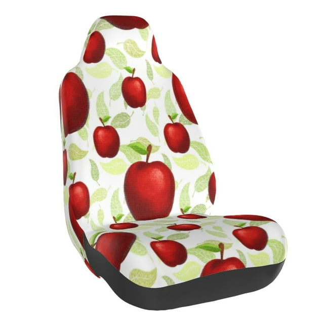 Wukai Fruit Apples Full Set Car Seat Covers with Soft Padding Universal Auto Front Seats Protector and Cushion Mat