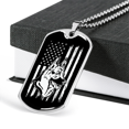 thumbnail image 3 of German Shepherd US Flag Necklace Stainless Steel or 18k Gold Dog Tag 24" Chain, 3 of 8