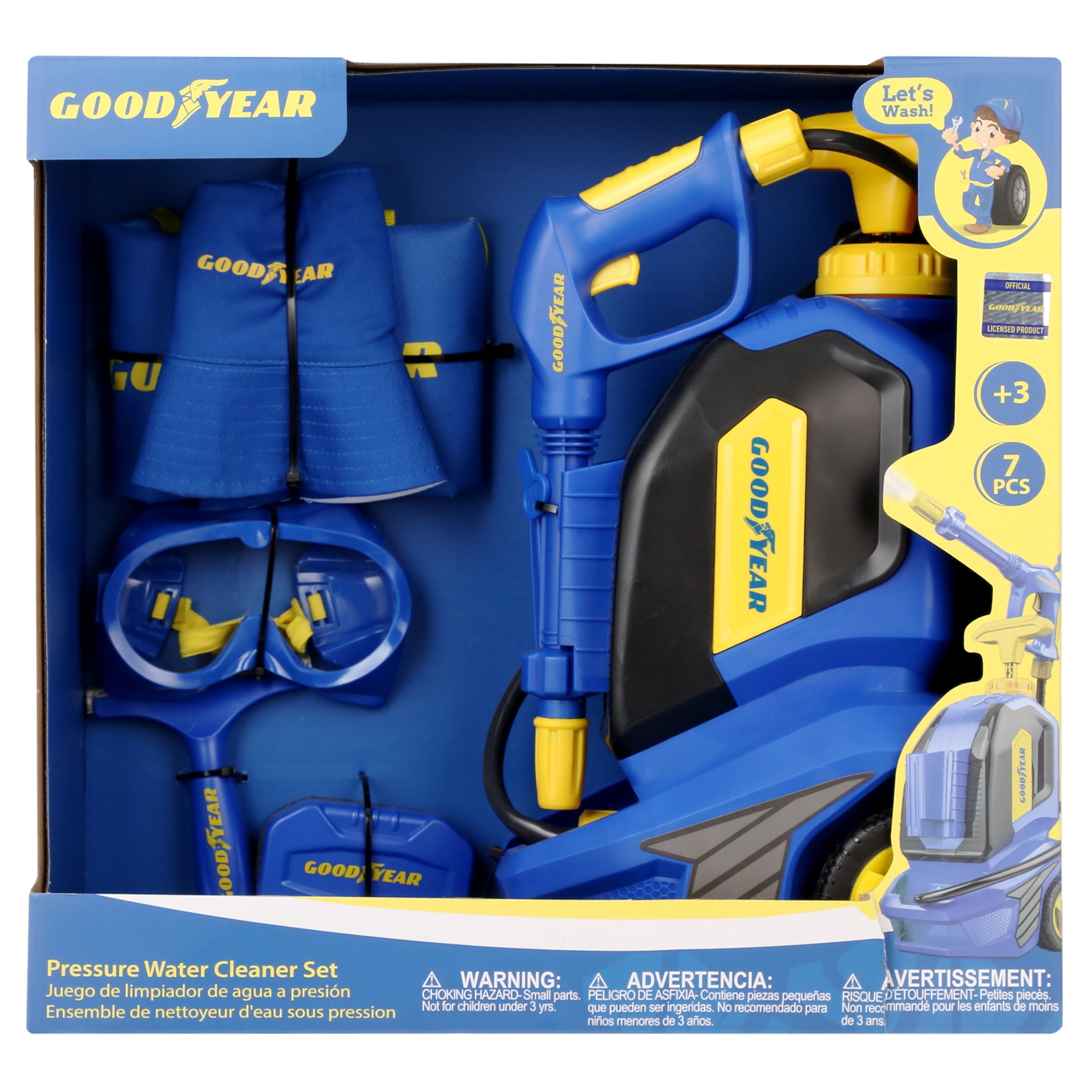Goodyear Role Play Water Pressure Car Cleaner Set, Blue, Toddler Toys