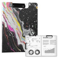 FORMRS A4 Clipboard Folder with Pen Holder Horizontal Foldable School Office Binder, Colorful White