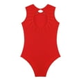 thumbnail image 4 of Xnihocha Justaucorps de Gymnastique pour Filles avec Shorts Ensemble de Danse 2 Pcs Justaucorps de Ballet Rouge 8, 4 of 7