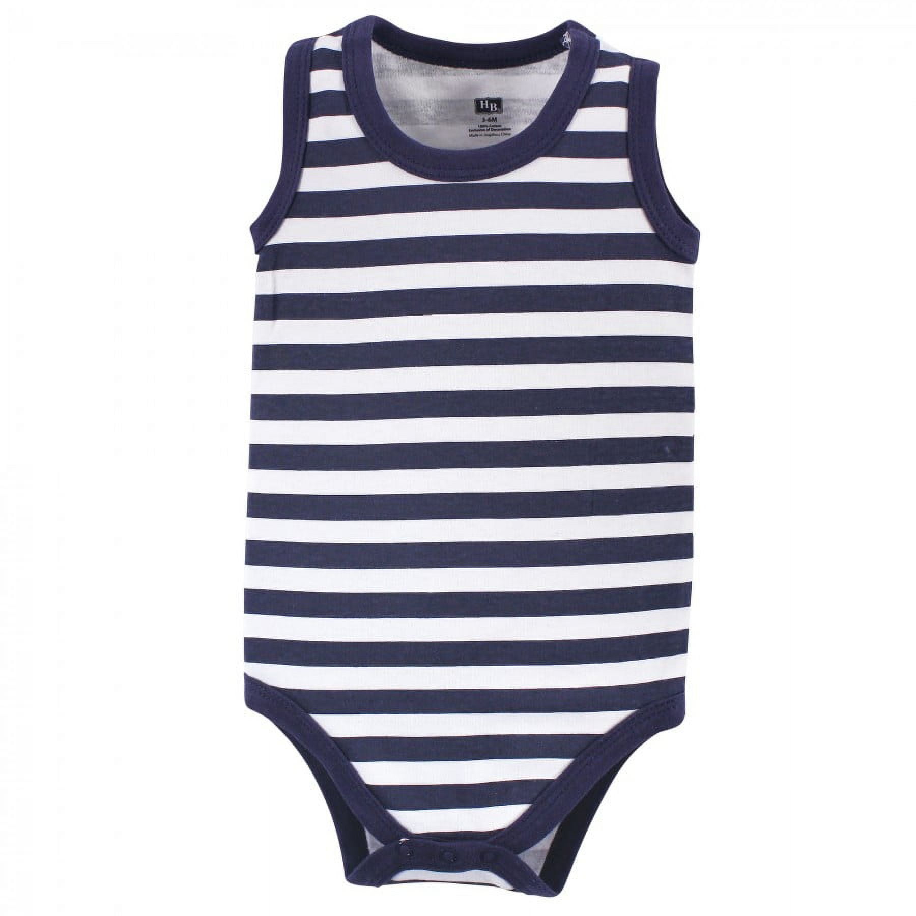 Hudson Baby Infant Boy Cotton Sleeveless Bodysuits 5pk, Captain, 3-6 Months