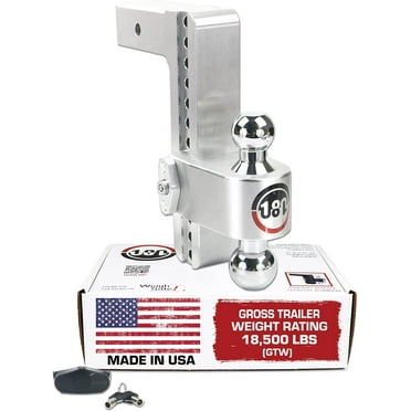 Weigh Safe Adjustable Trailer Hitch Ball Mount - 10" Adjustable Drop Hitch for 2.5" Receiver - Premium Heavy Duty Aluminum Trailer Tow Hitch w/Chrome Plated Tow Balls (2" & 2 5/16") - 18,500 lbs GTW