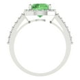 thumbnail image 4 of Halo Engagement Ring for Women - 1.86ct Simulated Green Diamond in 14K White Gold Promise Ring, 4 of 6
