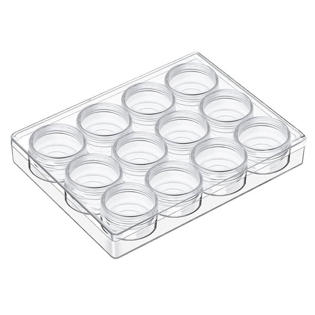 Organizador de cuentas transparente, juego de contenedores para almacenar cuentas con 12 cajas (1,5 x 1,5 x 1,38 pulgadas)