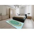 thumbnail image 4 of Ahgly Company Indoor Square Patterned Dinosaur Green Area Rugs, 8' Square, 4 of 6