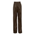 thumbnail image 5 of Leather Pants for Women High Waisted Lifting Straight Leg Leather Pants with Pockets Clubwear Concert Streetwear, 5 of 6
