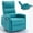 Blue, variant on 360°Swivel Rocker Recliner, PAPROOS Small Rocking Recliner Chair for Small Spaces, Home Theater Recliner with 2 Side Pockets, Nursery Glider Recliner, Manual Recliner for Adults for Living Room, Blue
