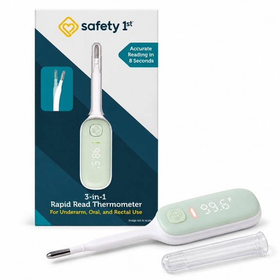 Safety 1st 3-in-1 Rapid Read 8-Second Digital Baby Thermometer, Infant, Soothing Sage