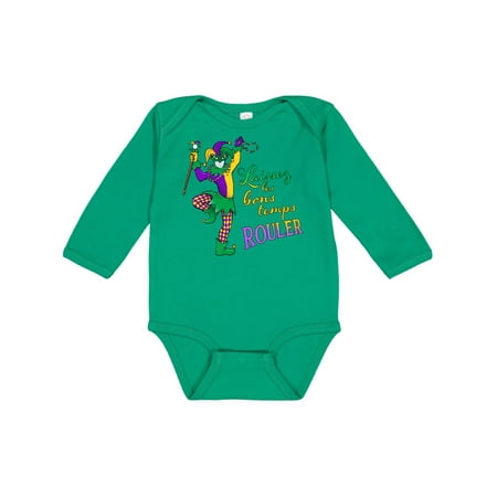 

Inktastic Laissez Les Bon Temps Rouler- Let the Good Times Roll mardi gras jester Gift Baby Boy or Baby Girl Long Sleeve Bodysuit
