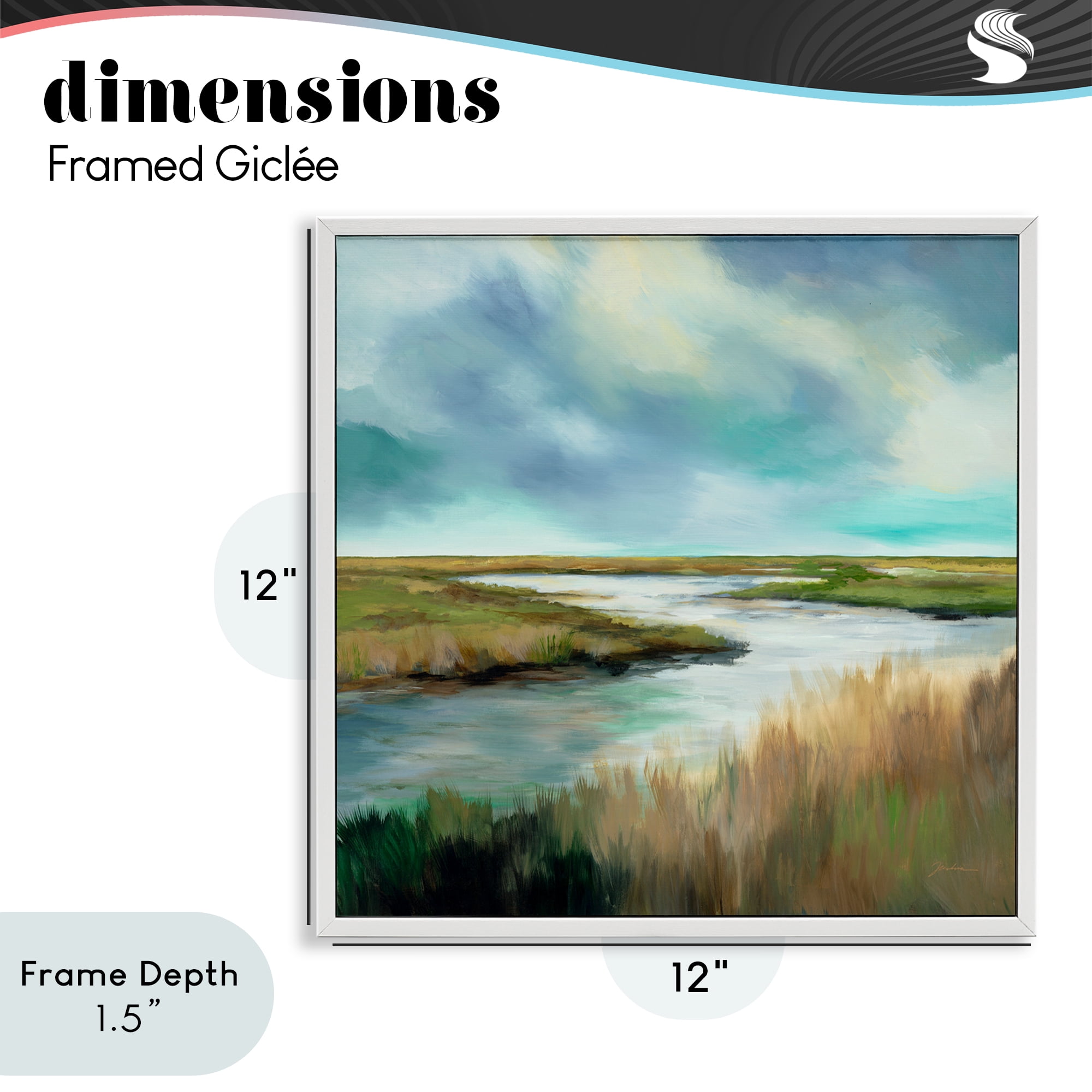 Stupell Industries Tranquil Meadow and Wetlands White Framed Giclee Art, design by Liz Jardine