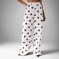 thumbnail image 5 of Women's Polka Dot Wide Leg Jeans High Waisted Straight Denim Pants Casual Loose Fit Vintage Y2K Fashion Novelty Trousers with Pockets for Daily Streetwear, 5 of 8