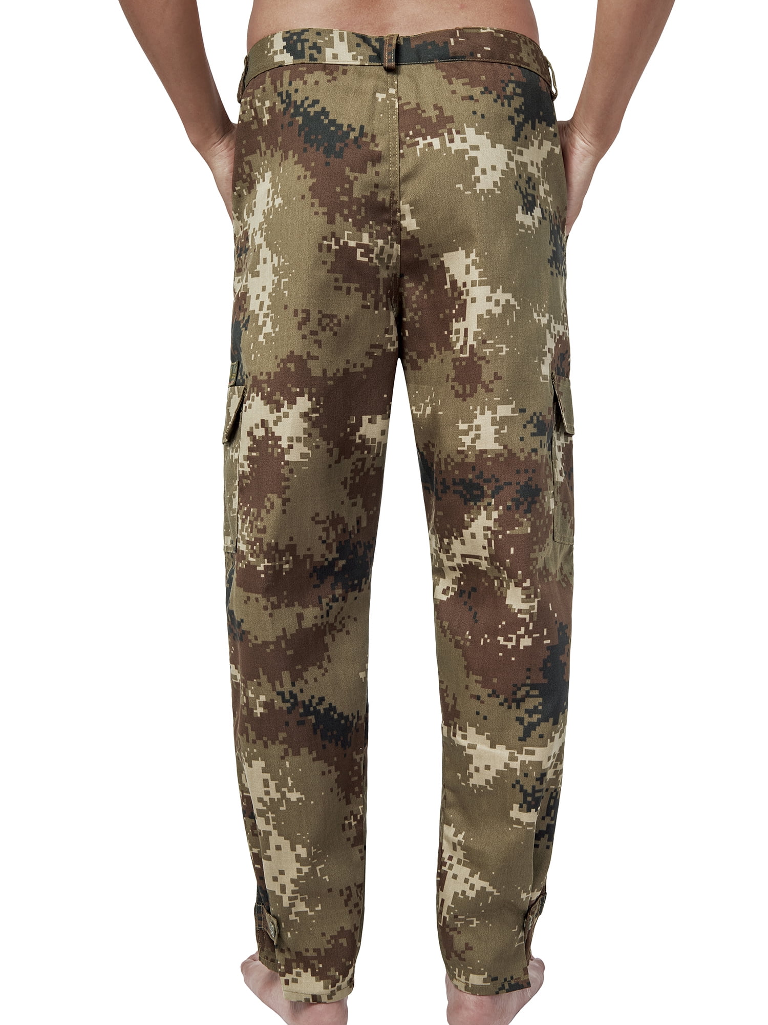 SHCKE Men's Camo Cargo Pants Outdoor Work Pants Wear-Resistant