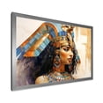 thumbnail image 2 of Designart "Pharaoh's Beauty Gold and Blue Egyptian Woman I" Landscapes Framed Wall Art Decor - Traditional Gold Egypt Entryway Framed Wall Art, 2 of 6