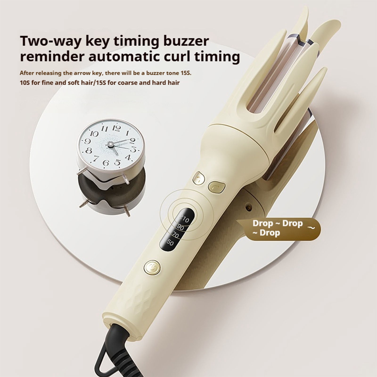 Fully Automatic Curling Stick, Portable Rotating Curler, Hair Curler with Temperature Control, No-Harm Curling Iron for Effortless Styling