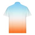 thumbnail image 5 of White Mens Shirt Long T Shirts for Men Men's Casual Gradient Color Tees Summer Button-up T-Shirt for Men Short Sleeve Lapel Tops, 5 of 6