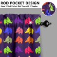 thumbnail image 5 of Kitchen Curtains 36 Inch Short - 3 Panel Set, Boho Elephant Mandala Print, Rod Pocket Window Curtain, 100% Polyester for Farmhouse, Retro Bohemian Kitchen, Easy Wash, 5 of 6