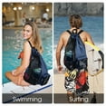 thumbnail image 3 of Drawstring Mesh Swim Backpack with Wet Pocket Lightweight Sports Equipment Bag for Swimming Gym Workout Grer Hand Carry Handle Beach Pool, Dark Blue, 3 of 7
