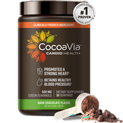 CocoaVia Cardio Health Cocoa Powder, 30 Servings, 500mg Cocoa Flavanols, Heart Health, Blood Pressure, Boost Nitric Oxide, Improve Circulation, Energy, Preworkout, Vegan, Dark Chocolate Cacao