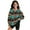 Aztec American Tribal Geometric, variant on Zebra Stripe Print Kids Quarter Zip Up Pullover for Girls Long Sleeve Sweatshirt Mock Neck Polo Sweater Fall Outfits, 5-6 Years