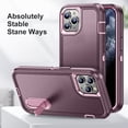 thumbnail image 5 of for iPhone 11 Pro Max Case with Kickstand, [10FT Military Drop Protection] Rugged Heavy Duty Hard PC+Soft Silicone Rubber Bumper Hybrid Triple-Layer Case for iPhone 11 Pro Max,
Purple+Pink, 5 of 8