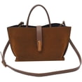 thumbnail image 1 of LHSHIDU Suede Bags for Women Fall Purse Shoulder Handbag Satchel Bag Brown Top-handle Bag, 1 of 6