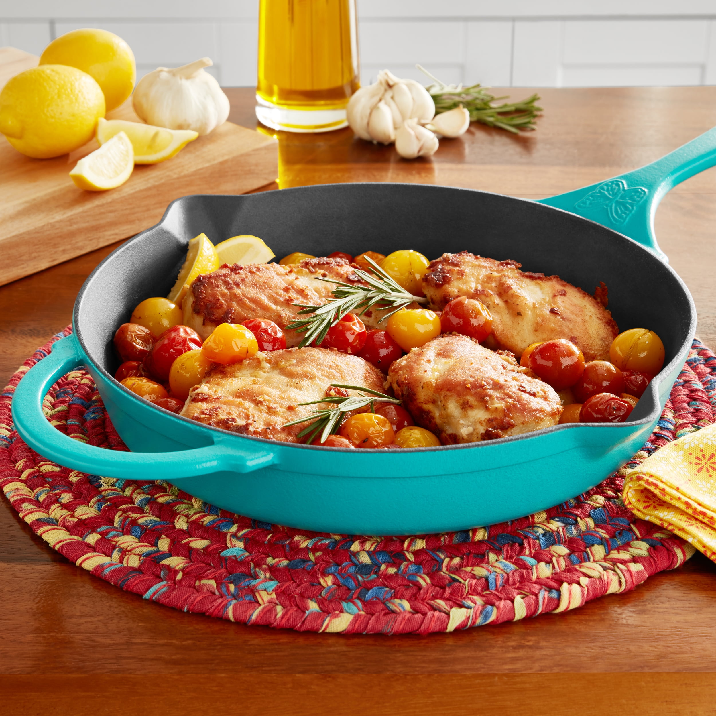 The Pioneer Woman 12-Inch Round Nonstick Interior Cast Iron Fry Pan